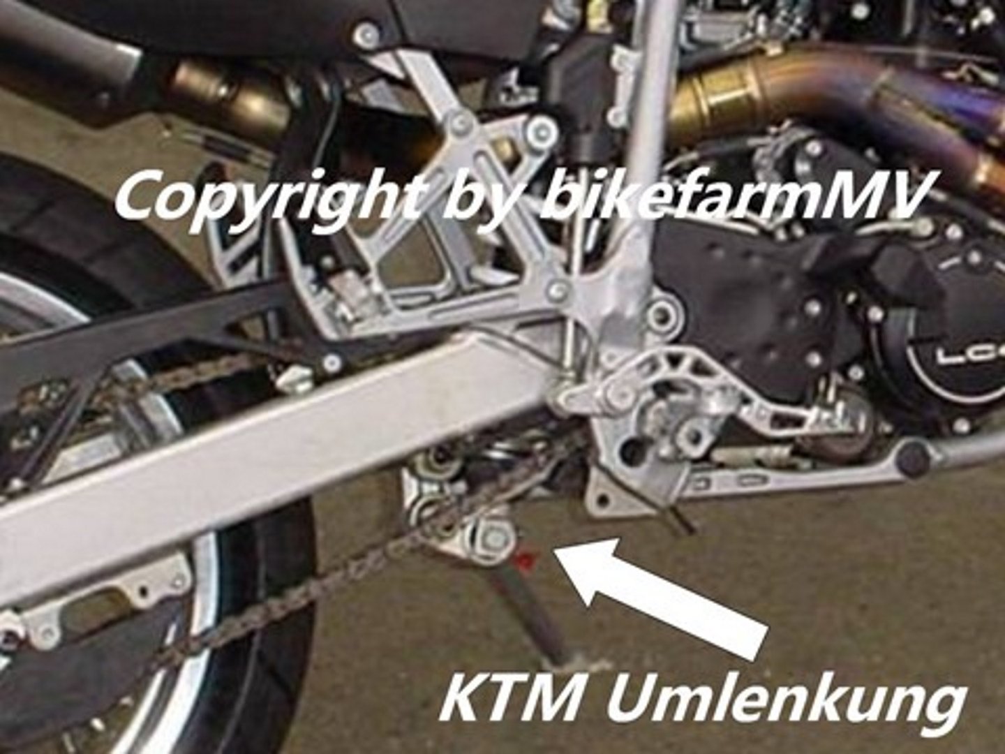 Hecktieferlegung KTM DUKE 1 2-25mm Lowering Kit bikefarmMV 620 640 Tiefer RAC 